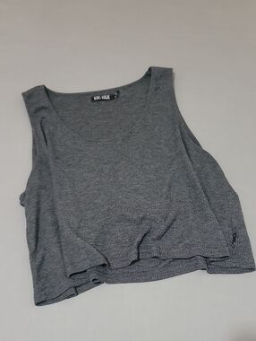 Women's Gray Sleeveless Crop Tank